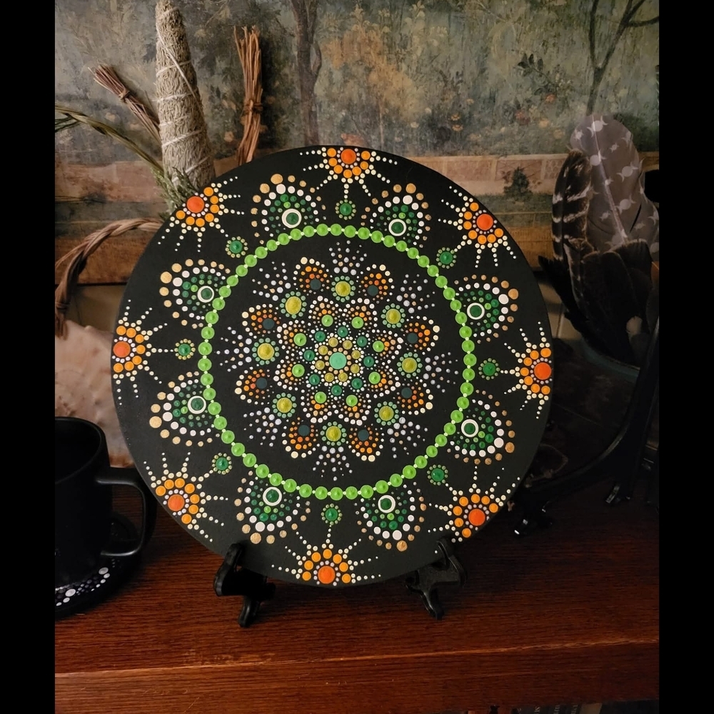 Hand-Painted Mandala Decorative Plate